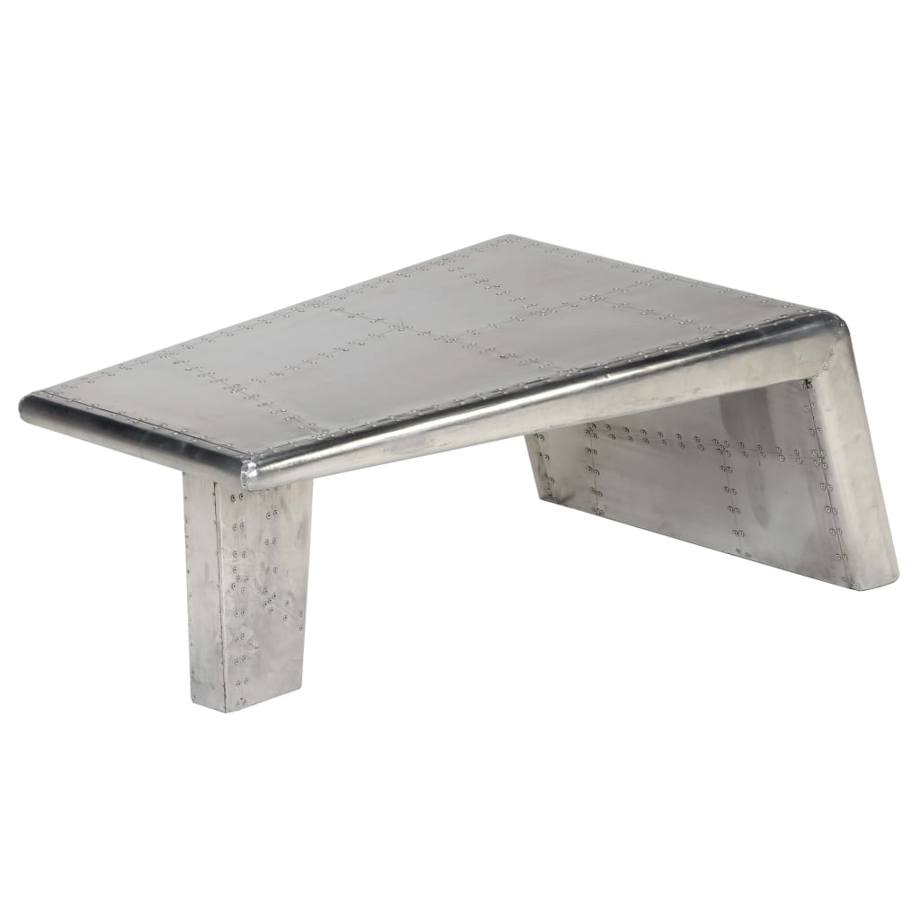 Table basse Aviator Style d'avion vintage Aluminium 95 x 55 x 35 cm