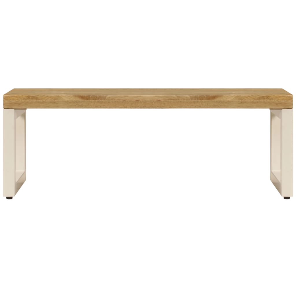 Table basse Bois de manguier solide et acier 100x50x35 cm