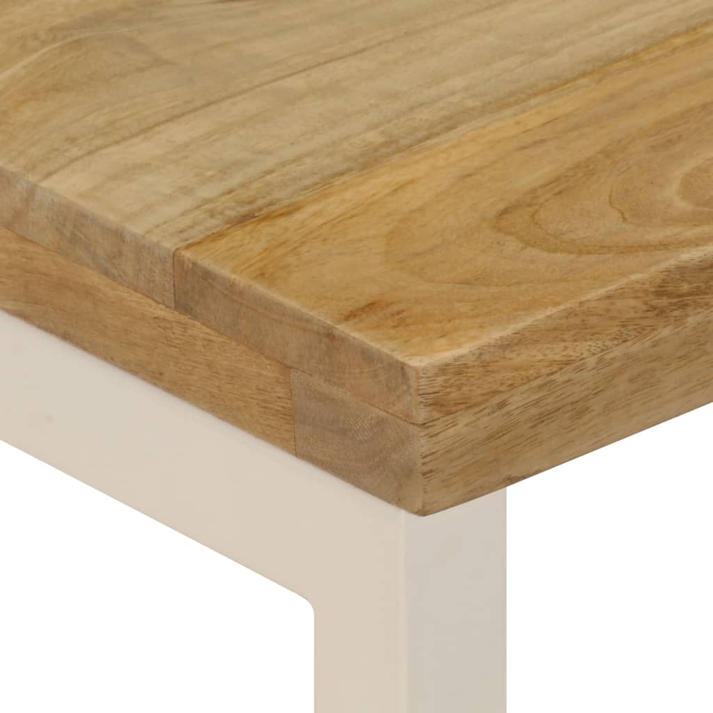 Table basse Bois de manguier solide et acier 100x50x35 cm