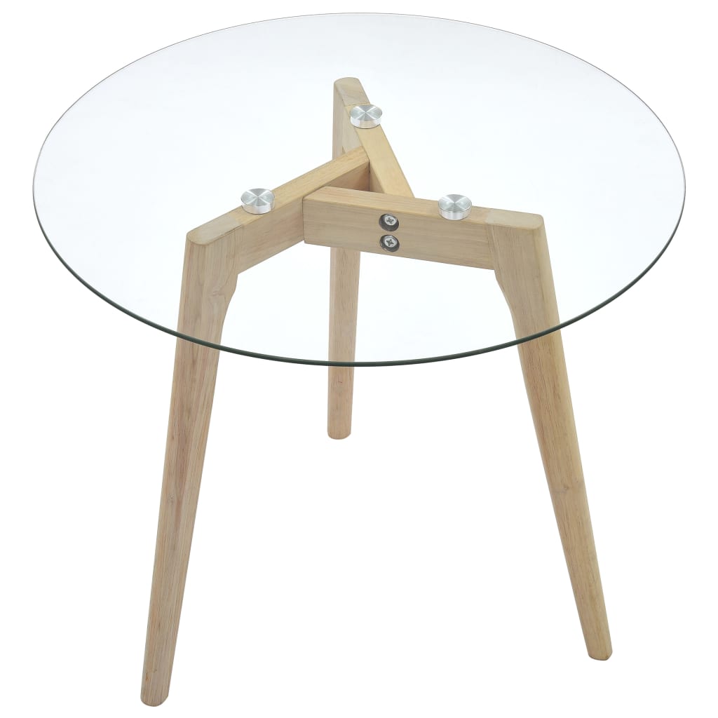 Ensemble de tables d'appoint 2 pcs bois de chêne Verre trempé