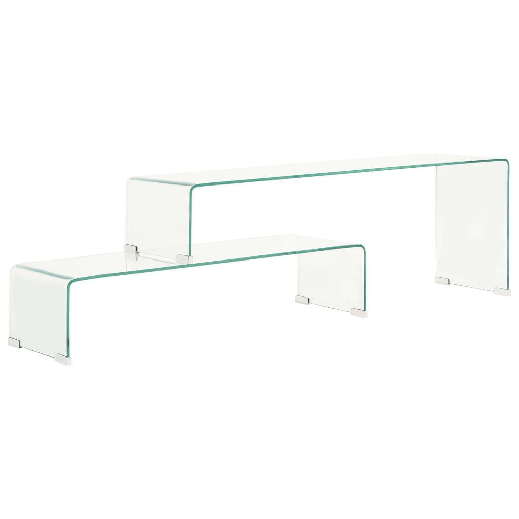 Ensemble de table basse 2 pcs Verre trempé 90x30x20/110x30x40cm