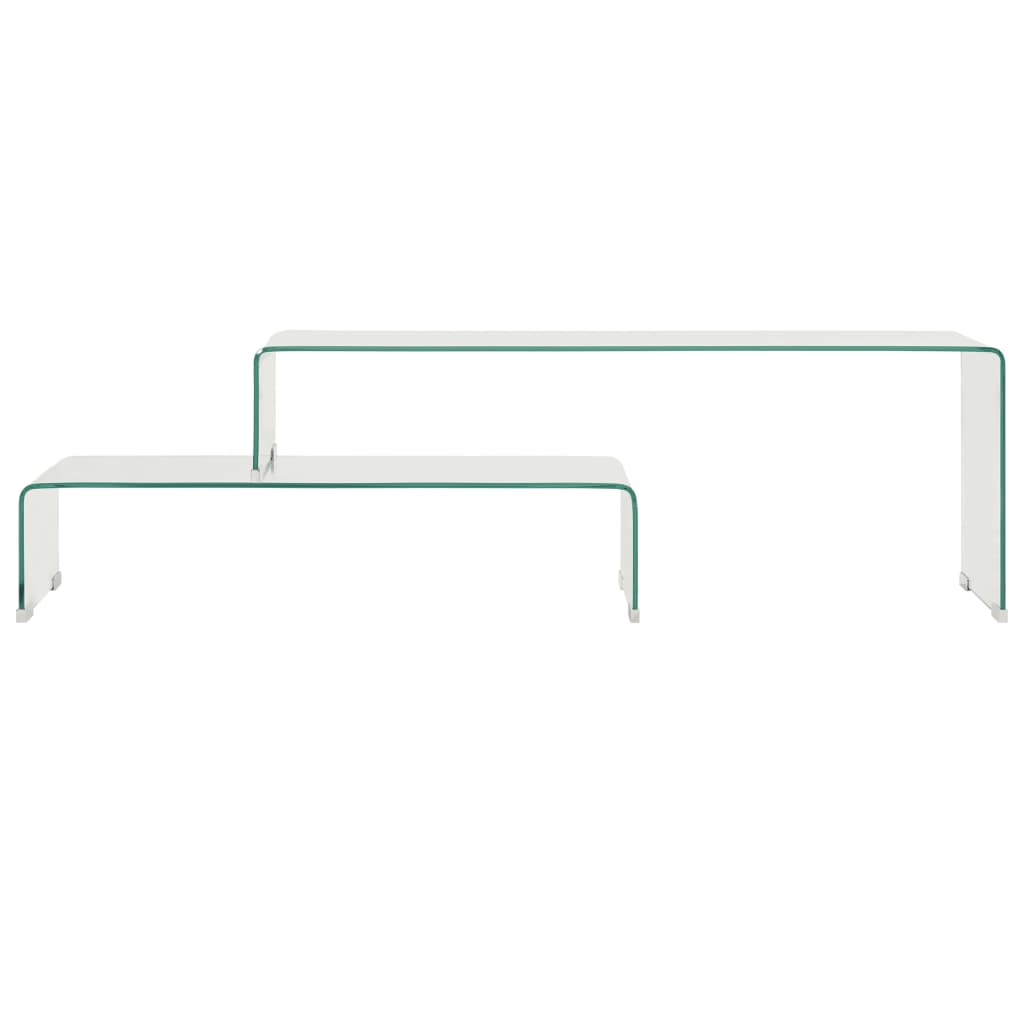 Ensemble de table basse 2 pcs Verre trempé 90x30x20/110x30x40cm