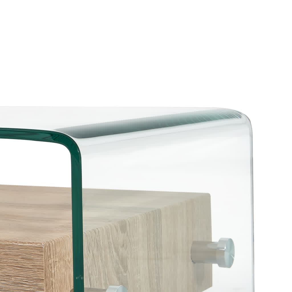 Table basse Clair 98 x 45 x 31 cm Verre trempé