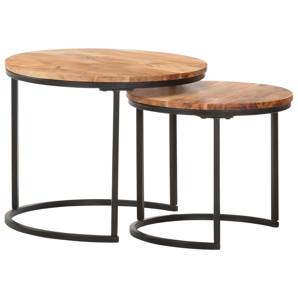 Tables gigognes 2 pcs Bois d'acacia massif