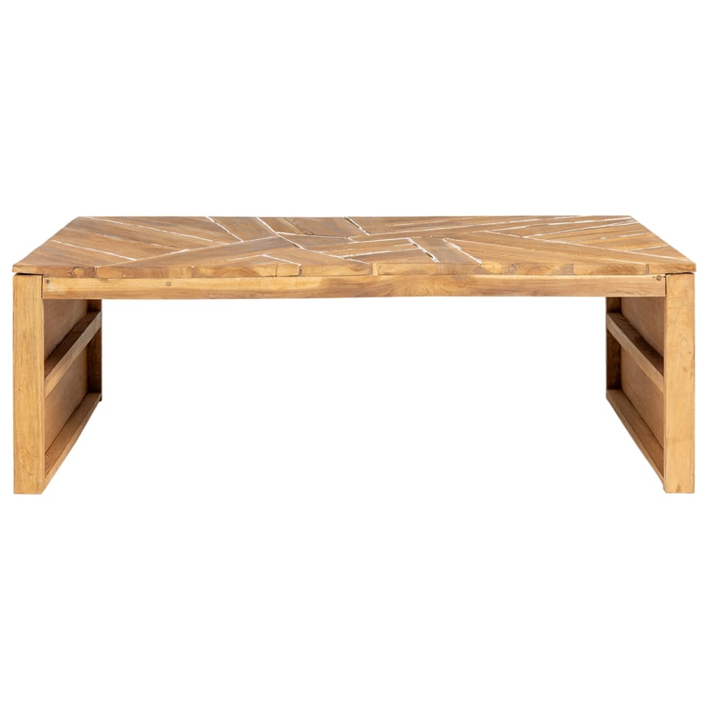 Table basse Bois de teck massif 110x35x38 cm