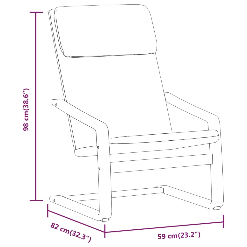 Chaise de relaxation Gris foncé Tissu