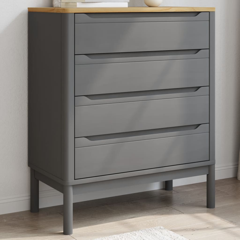 Commode FLORO gris bois de pin massif