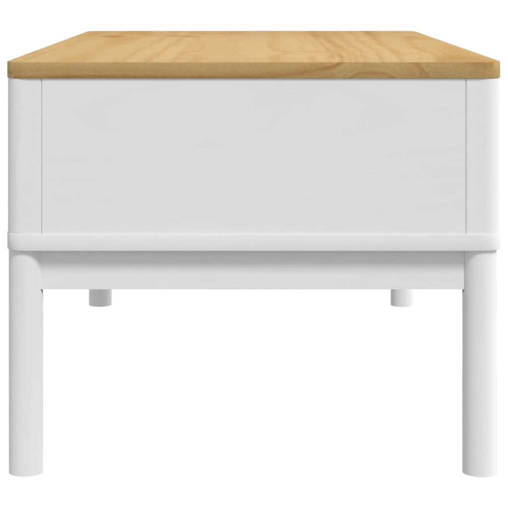 Table basse FLORO blanc 99x55,5x45 cm bois massif de pin