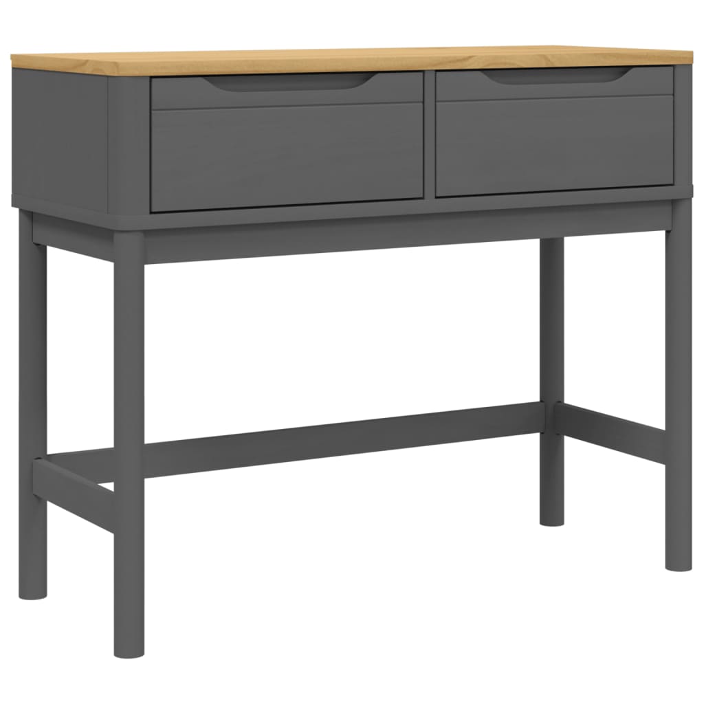 Table console FLORO gris 89,5x36,5x73 cm bois de pin massif