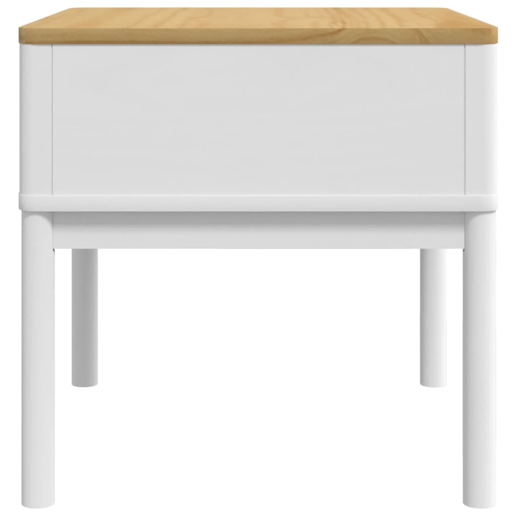 Table de chevet FLORO blanc 55x55x54 cm bois de pin massif