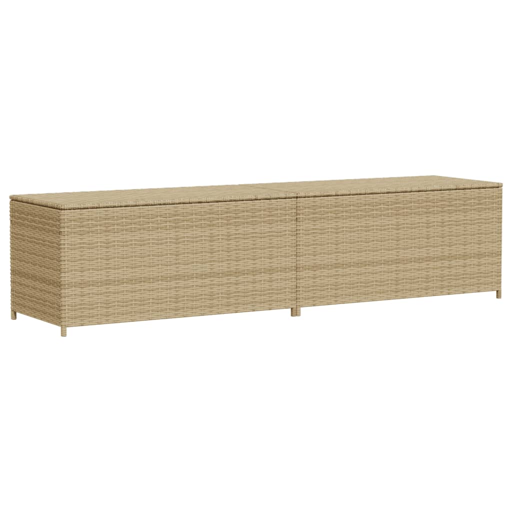 Boîte de rangement de jardin mélange beige 469L résine tressée