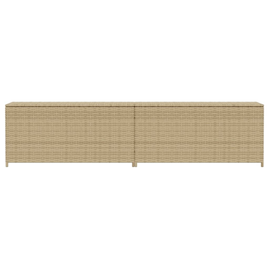 Boîte de rangement de jardin mélange beige 469L résine tressée