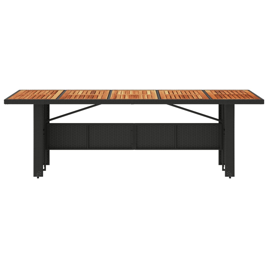 Table de jardin et dessus en bois d'acacia noir résine tressée