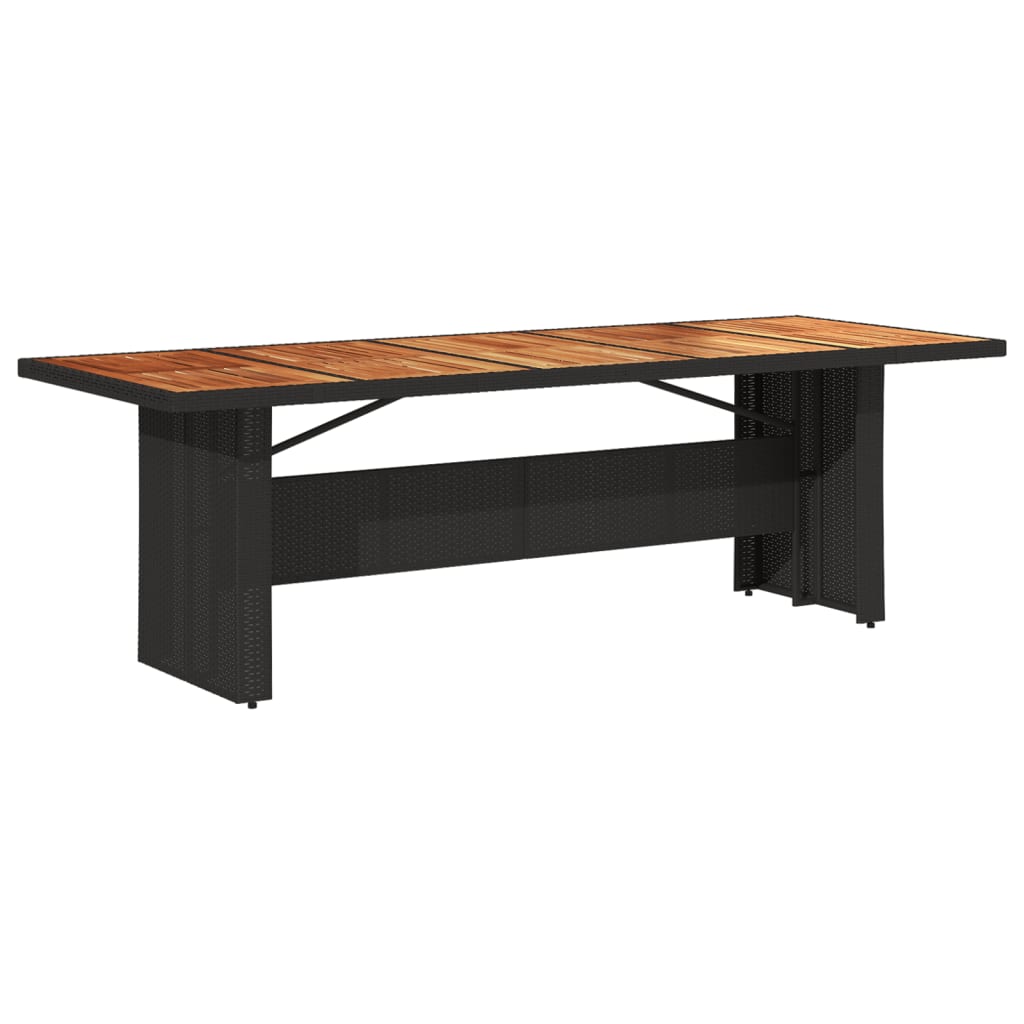 Table de jardin et dessus en bois d'acacia noir résine tressée