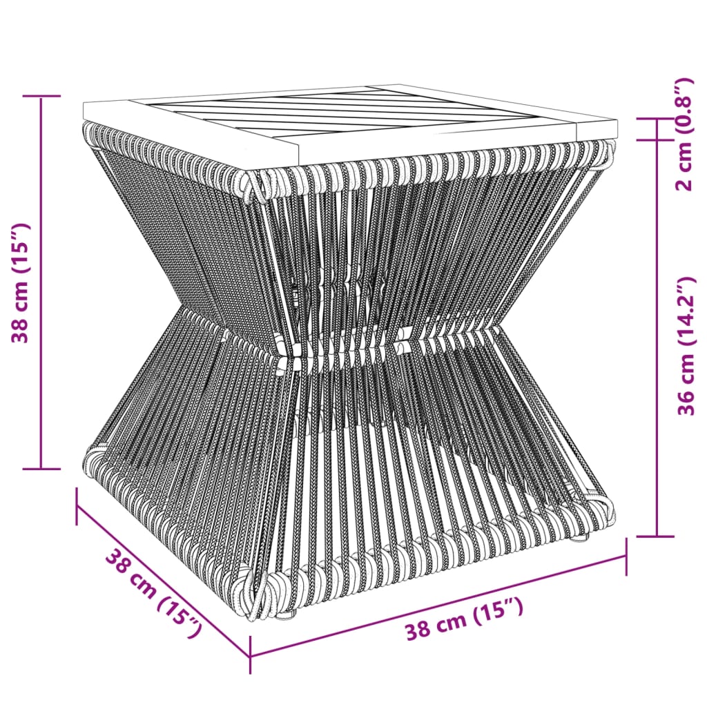 Table basse avec base en fil de fer noir bois d'acacia massif