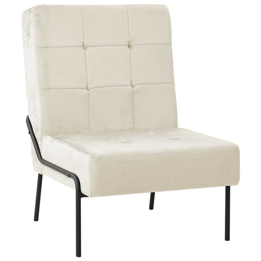 Relaxation chair 65x79x87 cm Cream white Velvet