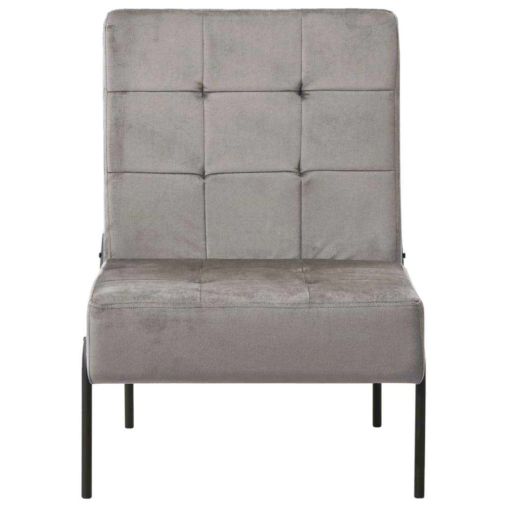 Chaise de relaxation Velours Gris clair 65x79x87 cm