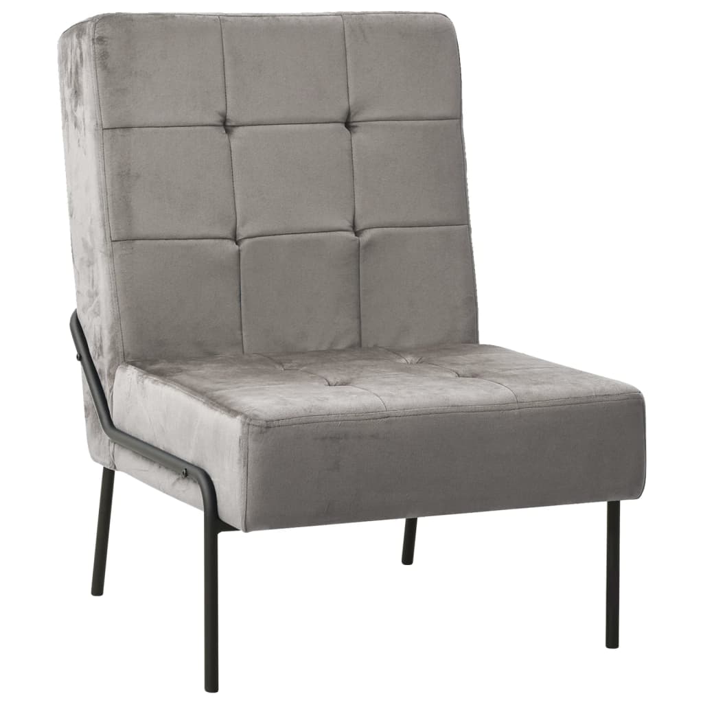 Chaise de relaxation Velours Gris clair 65x79x87 cm