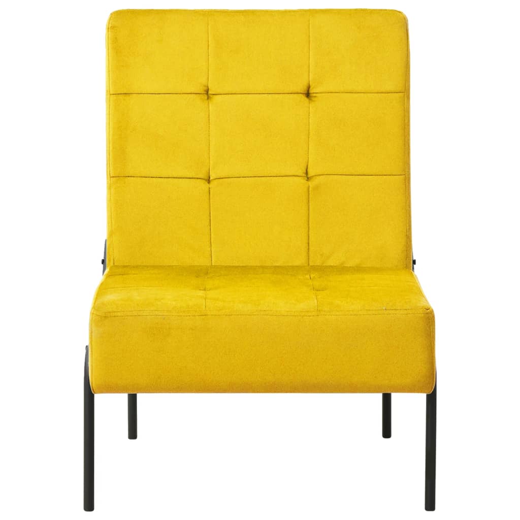 Chaise de relaxation Velours Jaune moutarde 65x79x87 cm