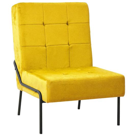 Chaise de relaxation Velours Jaune moutarde 65x79x87 cm