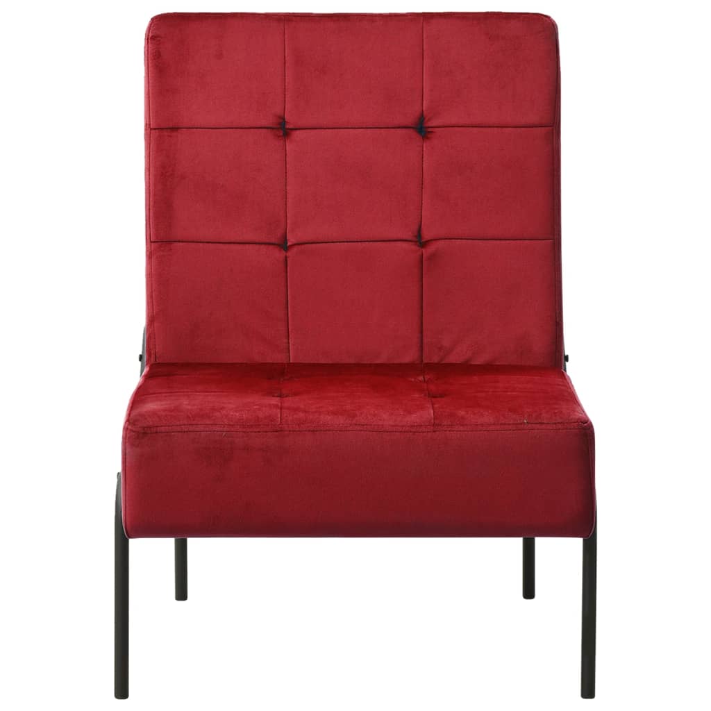 Chaise de relaxation Velours Rouge bordeaux 65x79x87 cm