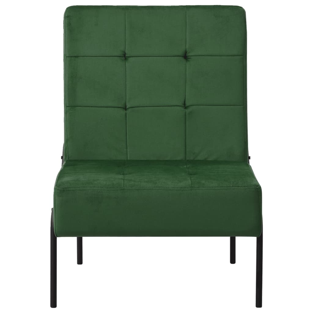 Chaise de relaxation Velours Vert foncé 65x79x87 cm