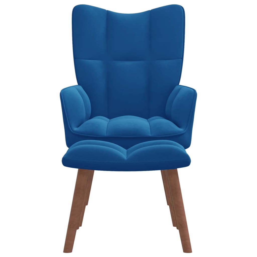 Relaxation chair with footrest Blue Velvet