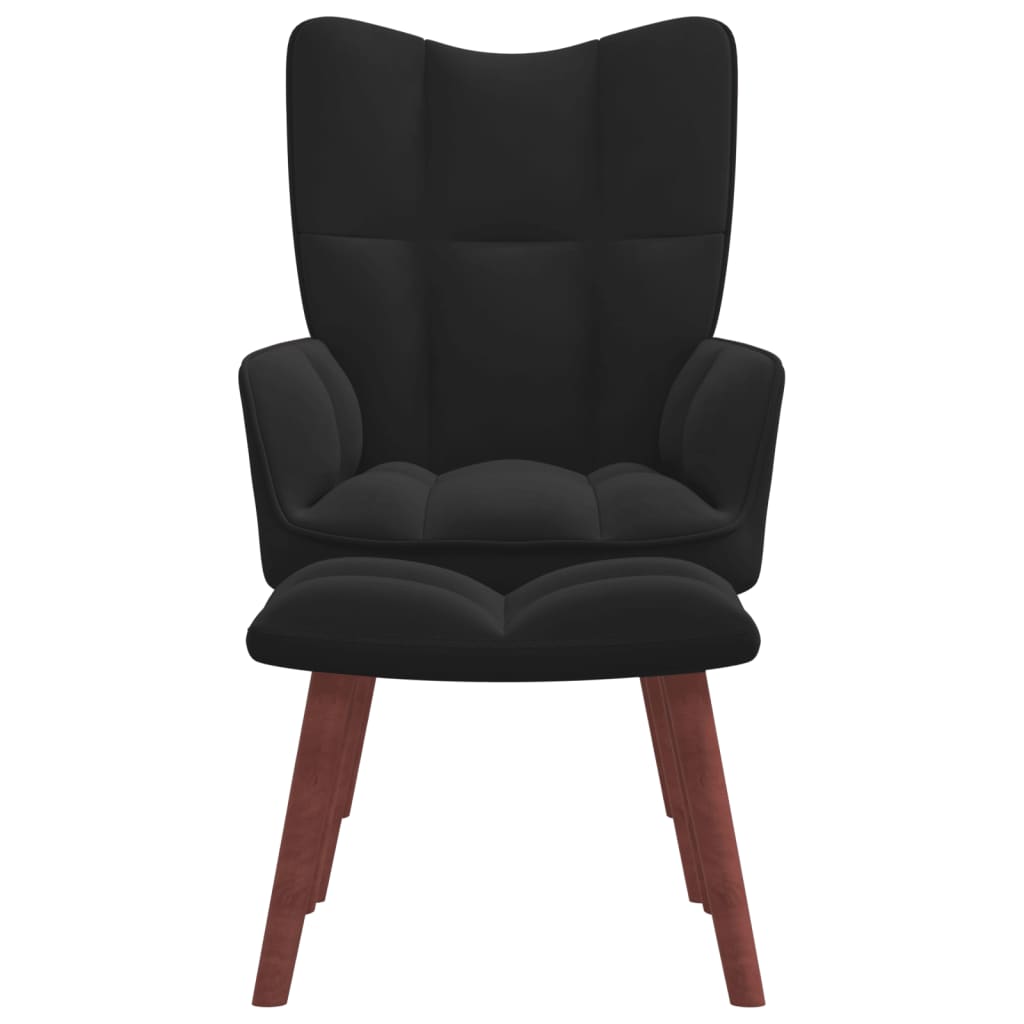 Relaxation chair with footrest Black Velvet