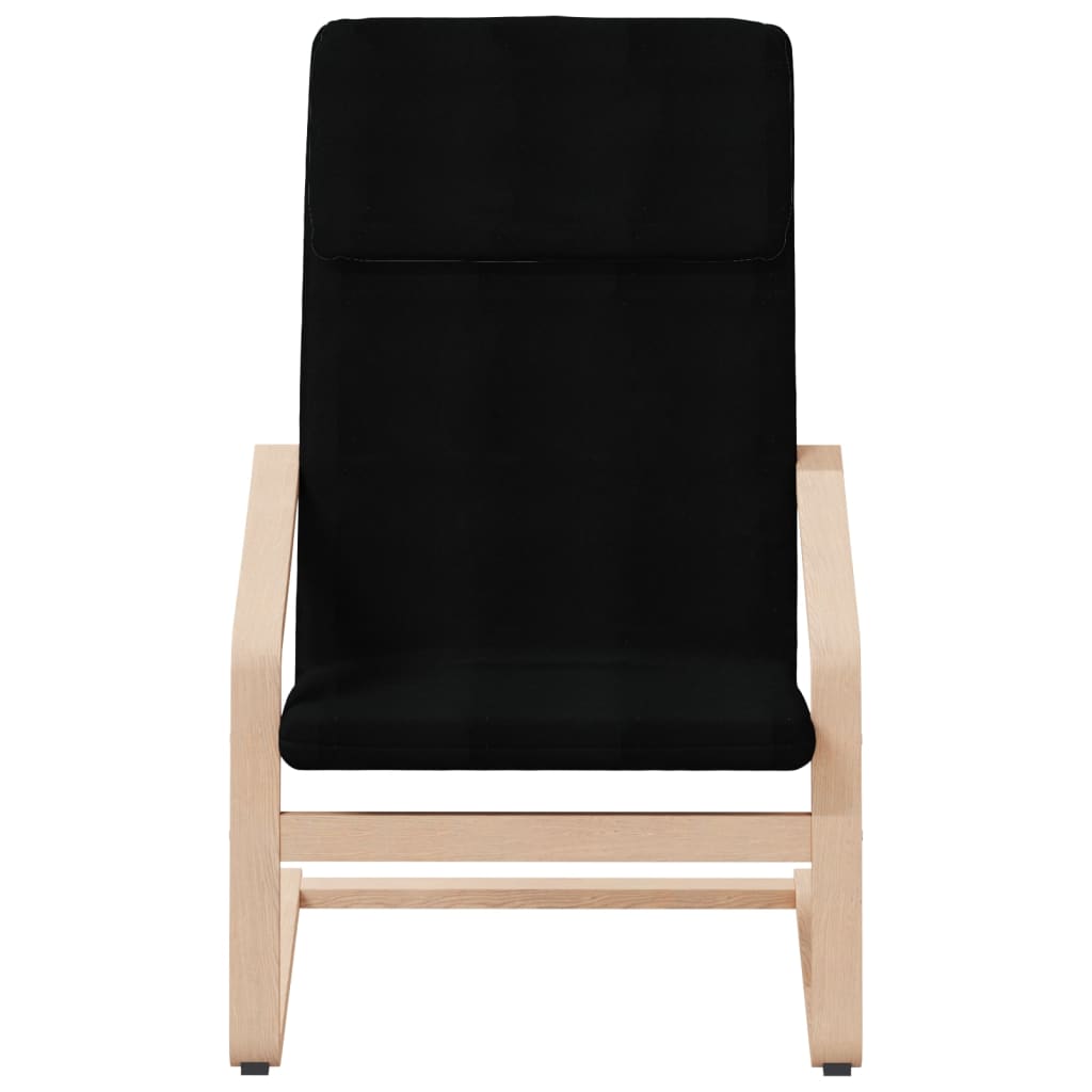 Chaise de relaxation bois clair et tissu noir