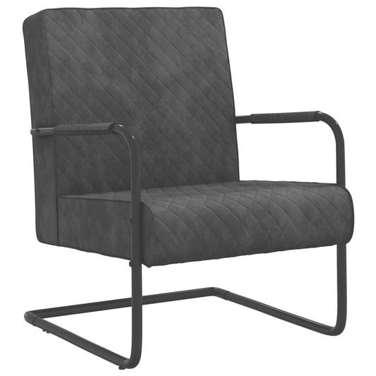 Cantilever chair Dark gray Velvet