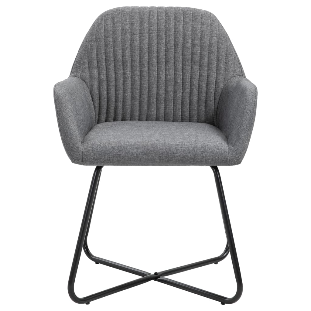 Chaises à manger avec accoudoirs tissu gris foncé lot de 2