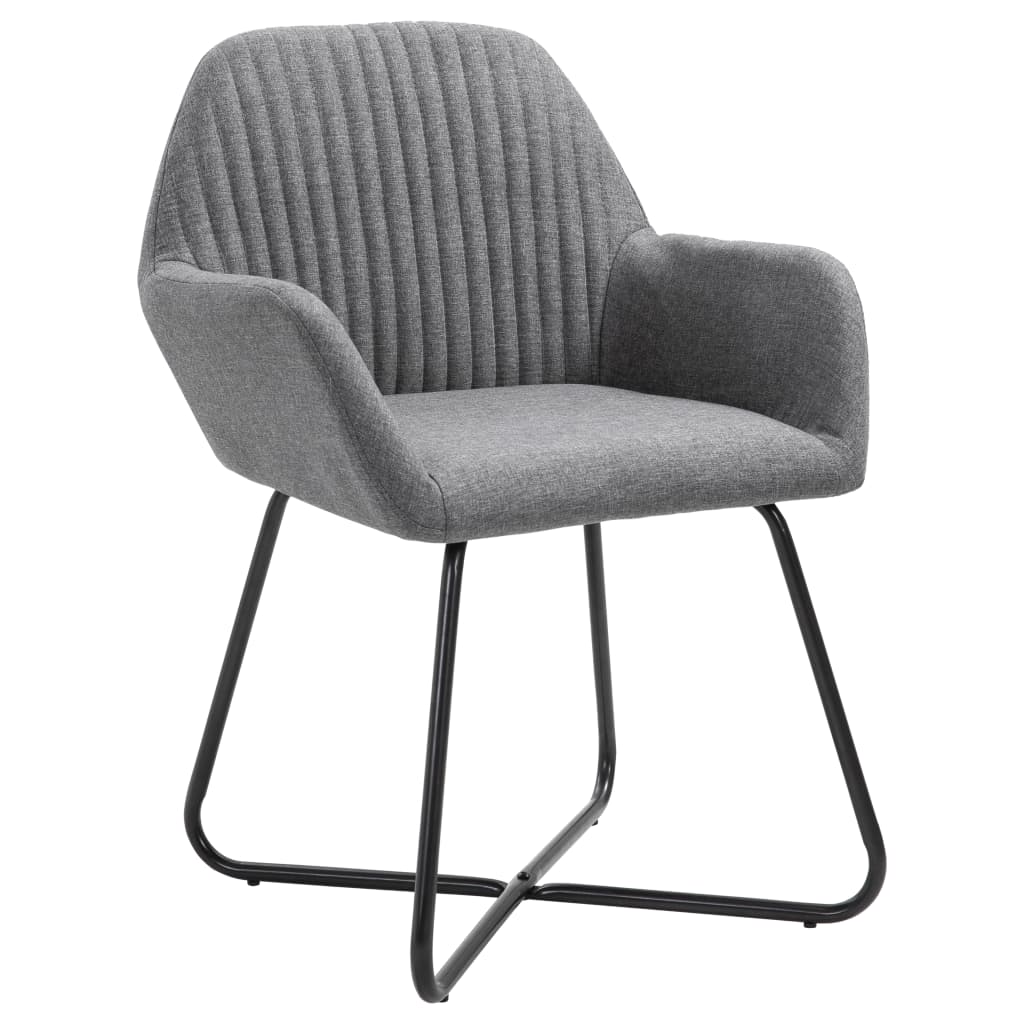 Chaises à manger avec accoudoirs tissu gris foncé lot de 2