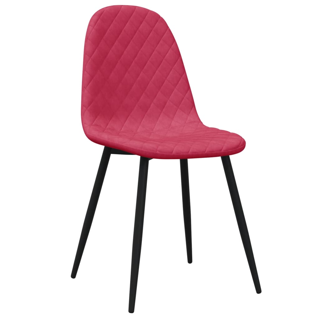 Chaises à manger velours Rouge bordeaux lot de 2