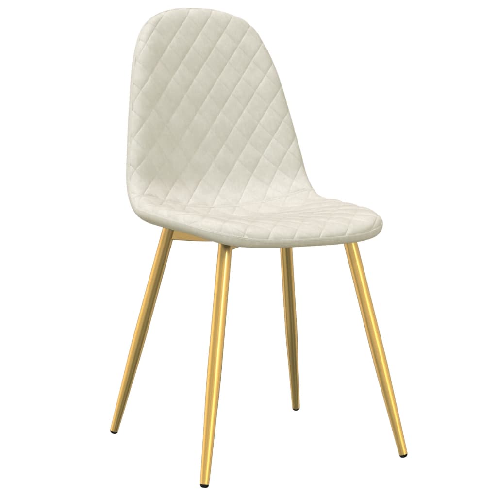 Chaises à manger velours crème et doré lot de 2