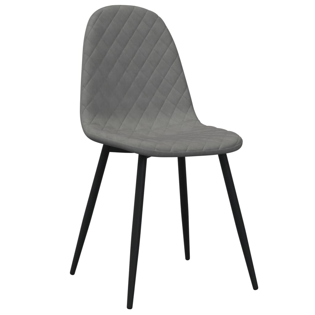 Chaises à manger velours gris clair lot de 2