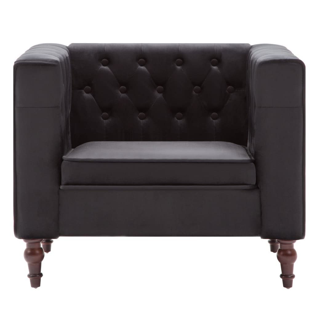 Black Velvet Armchair