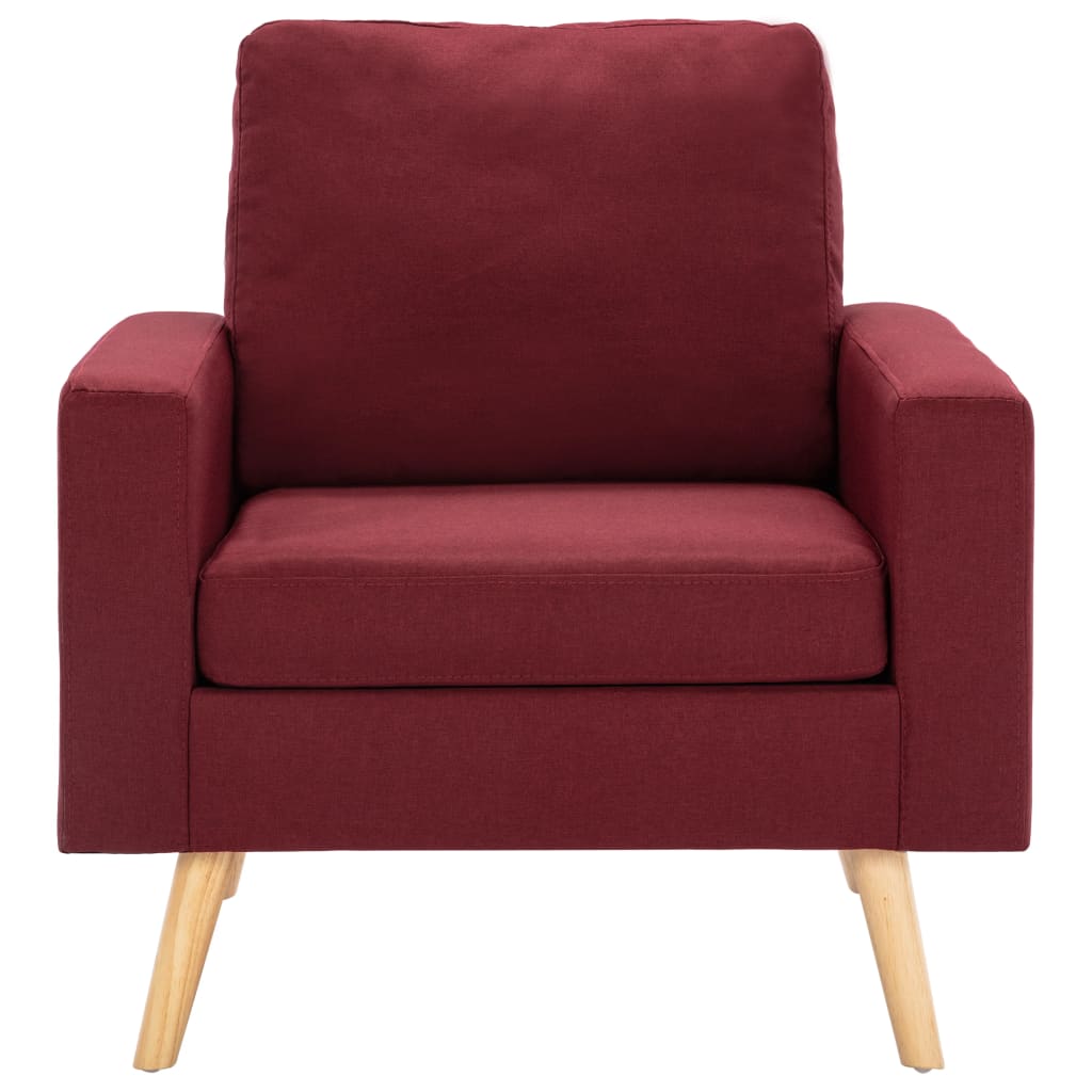 Armchair Burgundy red Fabric