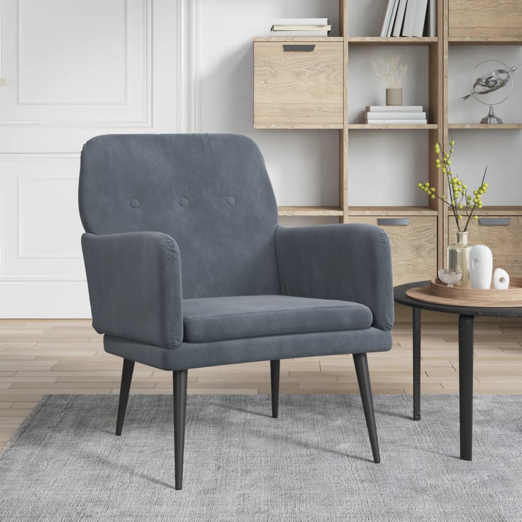 Fauteuil Gris foncé Velours