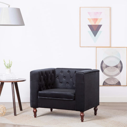 Black Velvet Armchair