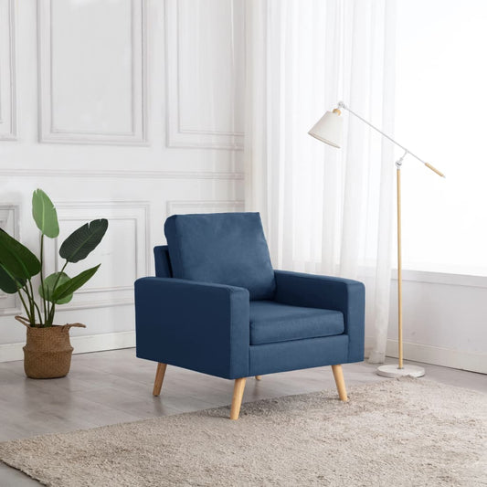 Blue Fabric Armchair