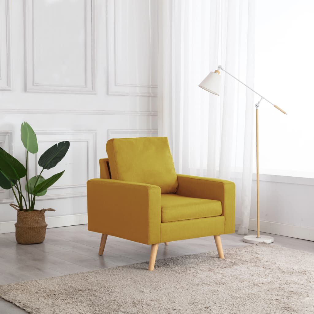 Fauteuil Tissu Jaune