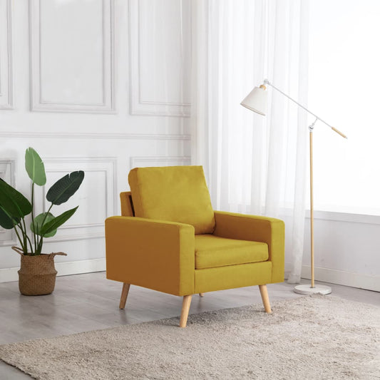 Yellow Fabric Armchair