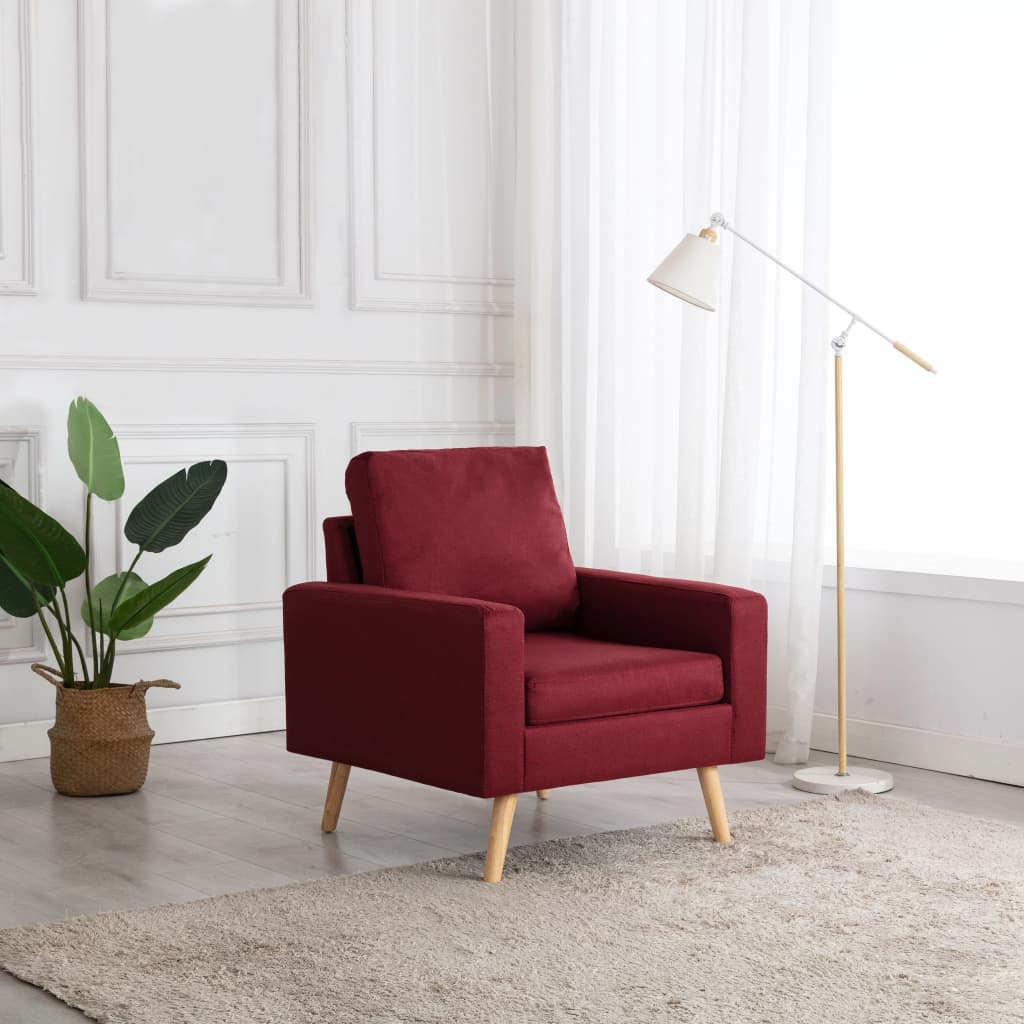 Armchair Burgundy red Fabric