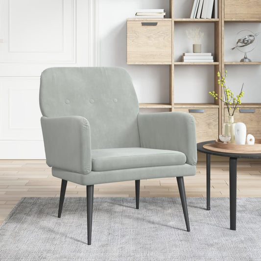 Fauteuil Velours Gris clair