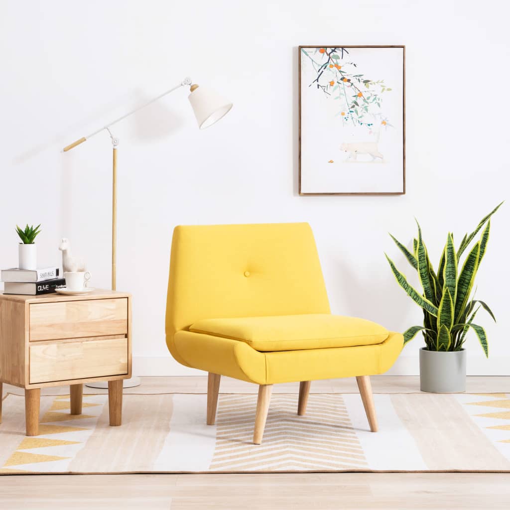 Fauteuil sans accoudoirs Tissu Jaune