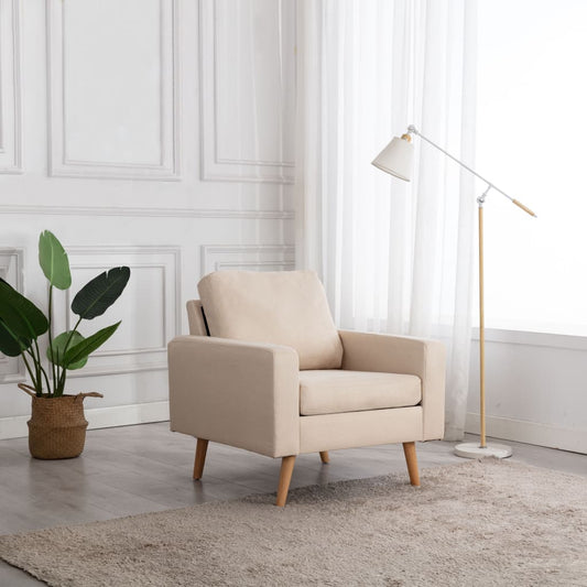 Fauteuil tissu Crème