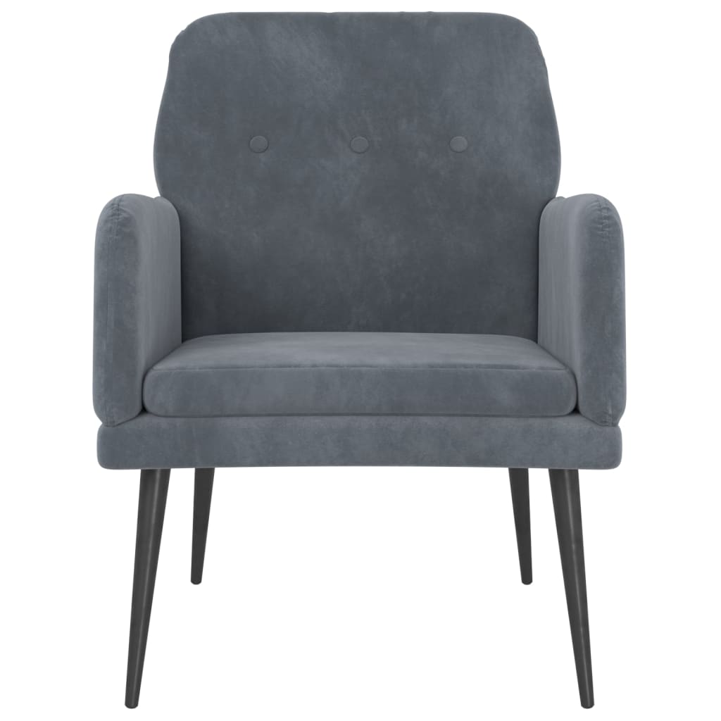 Armchair Dark gray 62x79x79 cm Velvet