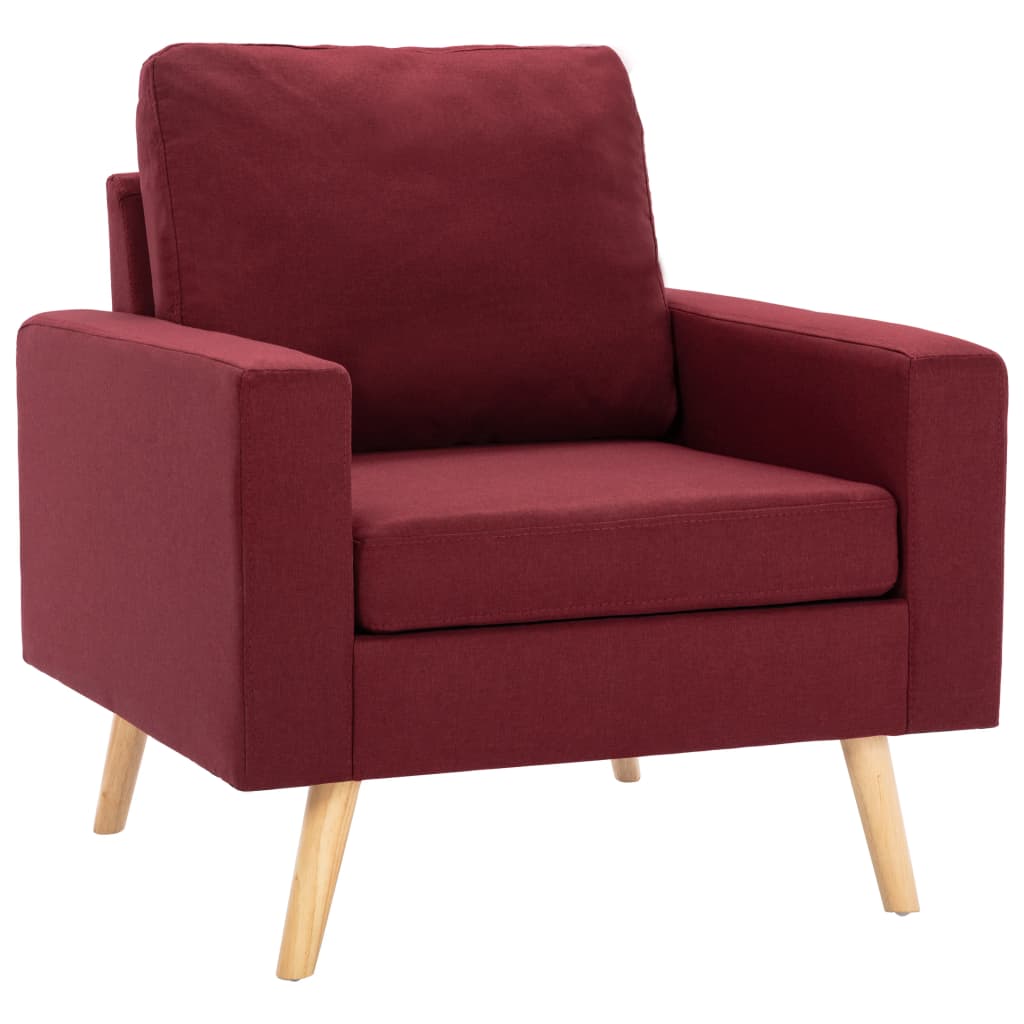 Armchair Burgundy red Fabric