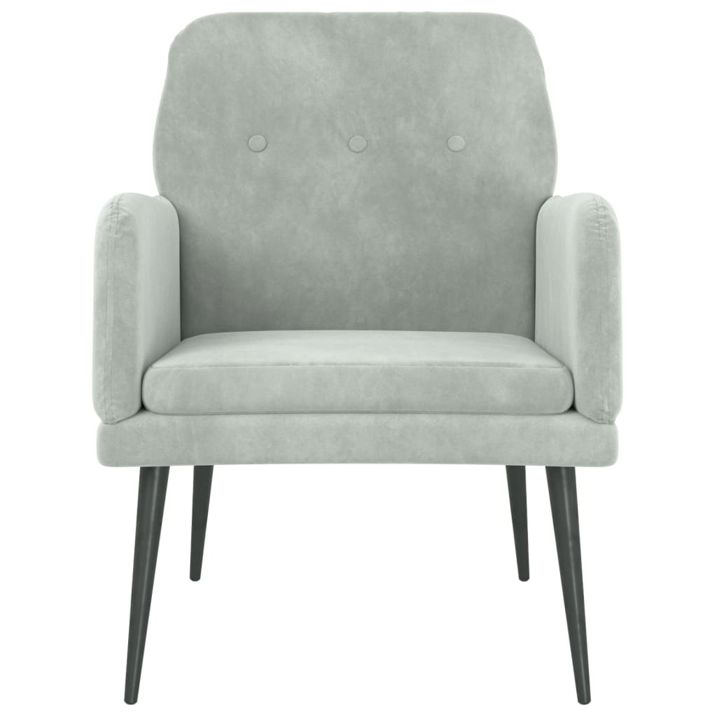 Fauteuil Velours Gris clair