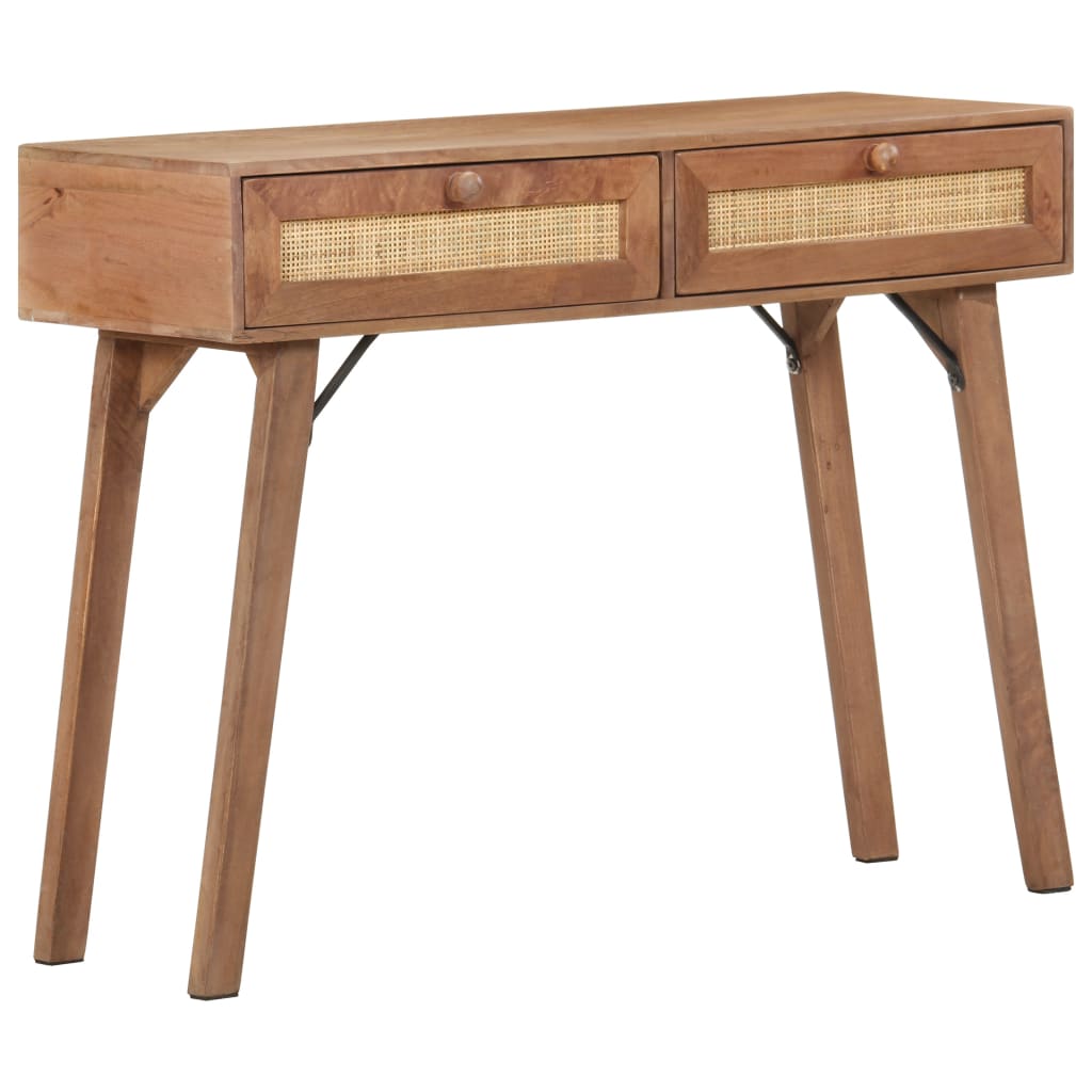 Table console  Bois de manguier et canne naturelle 100x35x76 cm